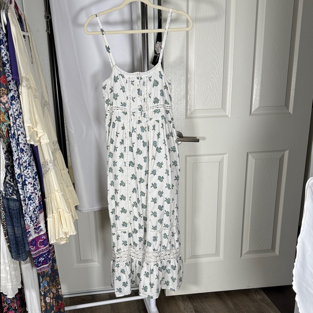 SPELL Fable Block Printed Strappy Midi Dress in Wild Poppy  Size XS - Picture 4 of 17